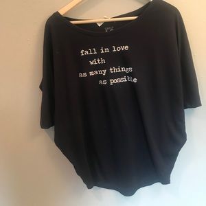 Navy Dolman Graphic Top